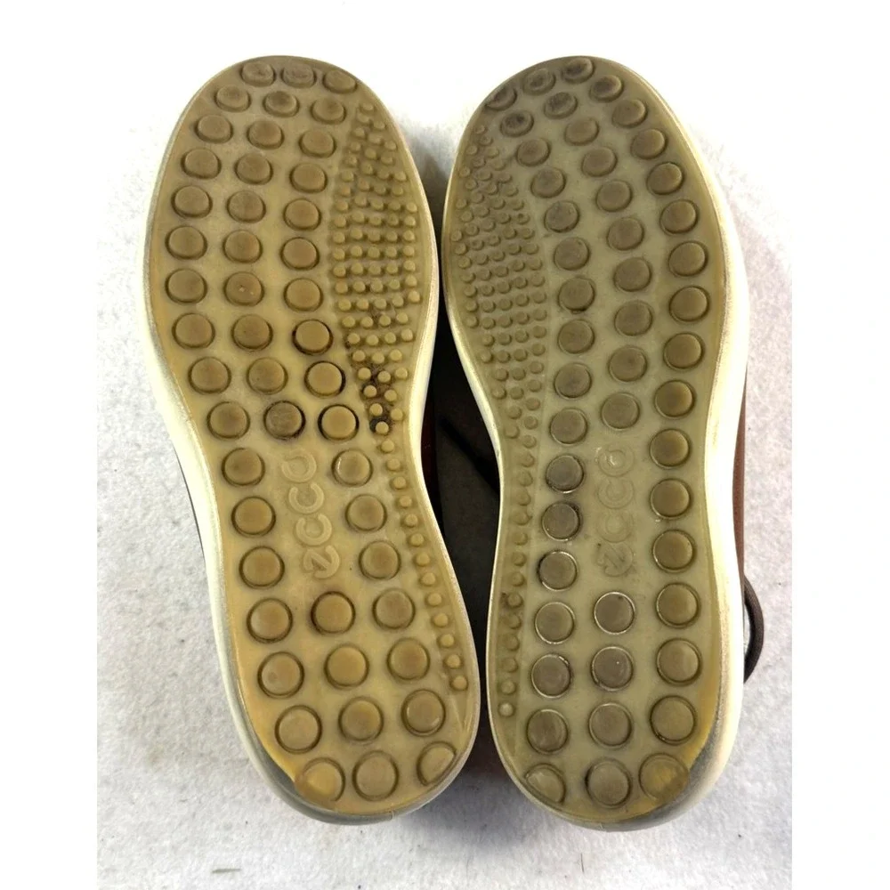 ECCO Derby Shoes Mens 10 Brown Leather Quiet Luxury Preppy